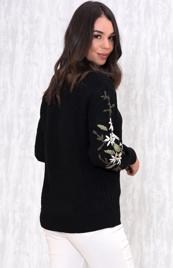 FLORAL ELBOW KNIT