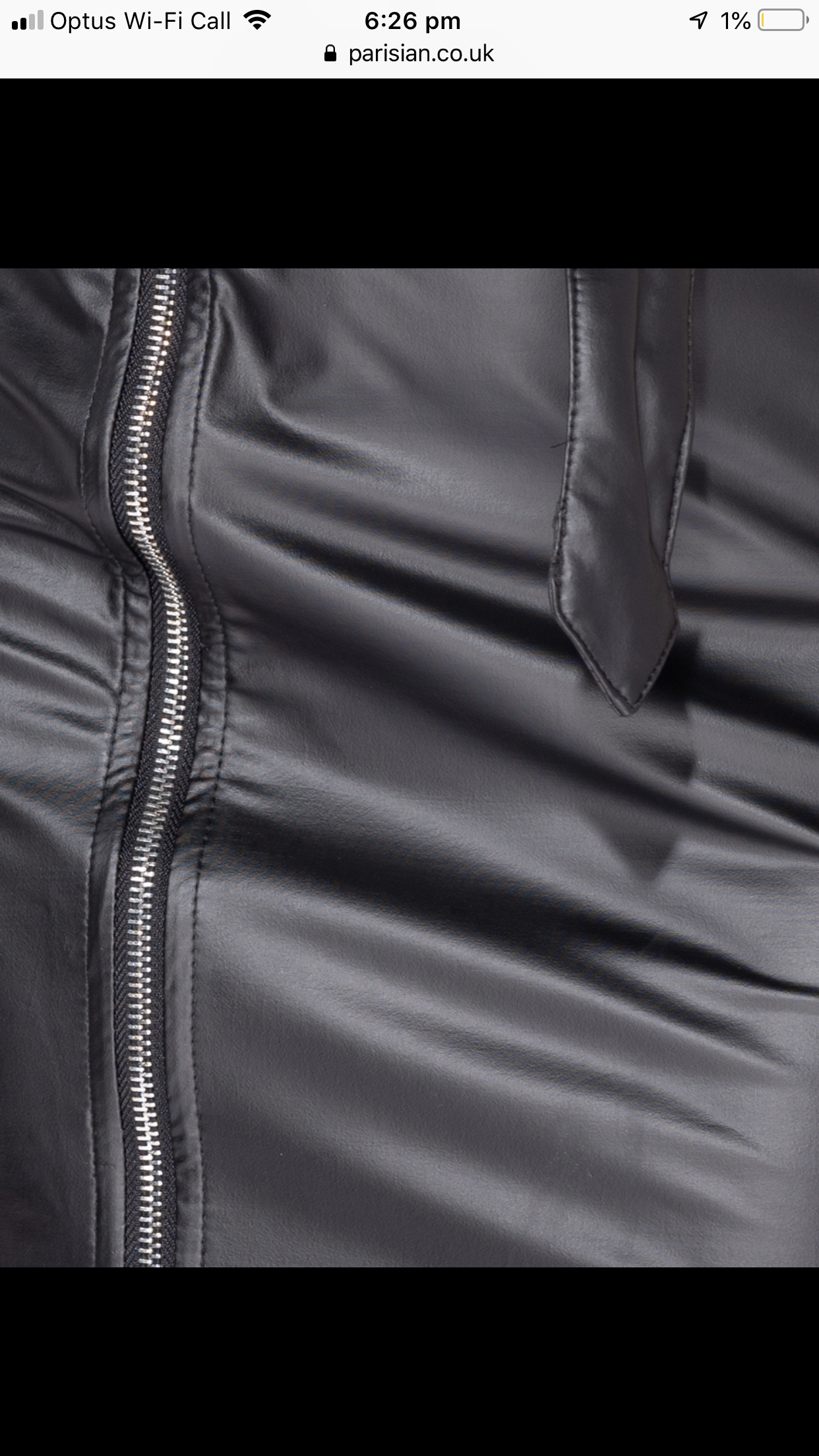 WET LOOK BARDOT ZIP MINI ( LAST BUY )