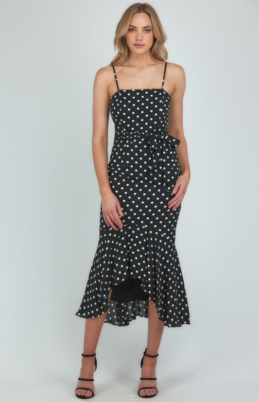 POLKADOT MIDI DRESS