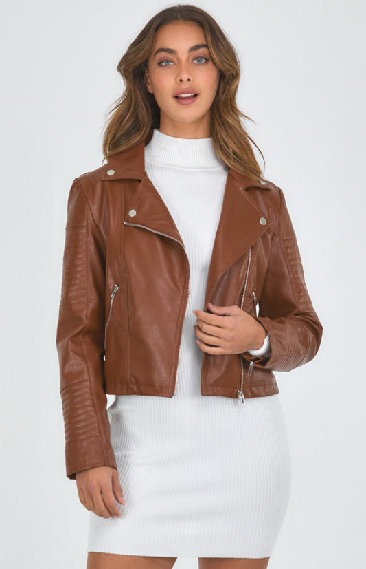 FAUX LEATHER BIKER JACKET