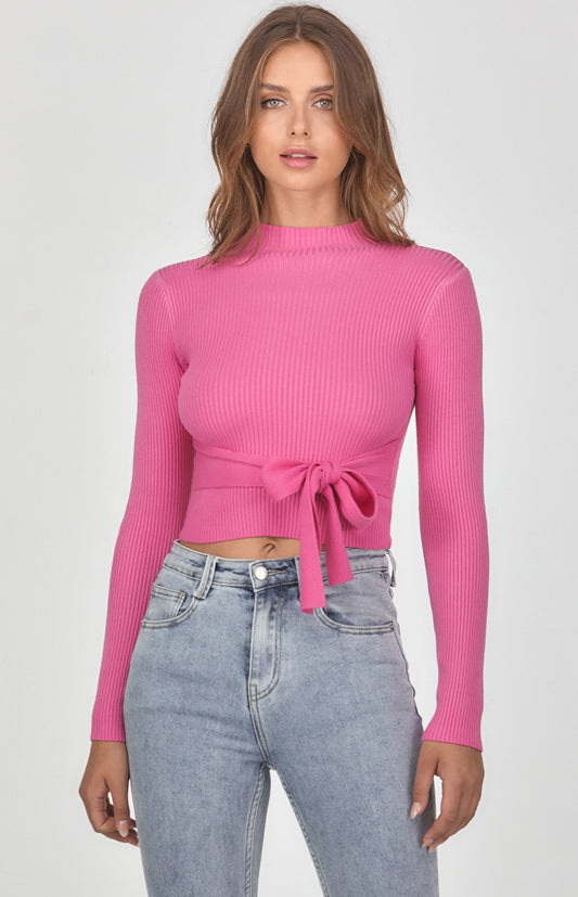 PINKY PROMISE TIE KNIT TOP