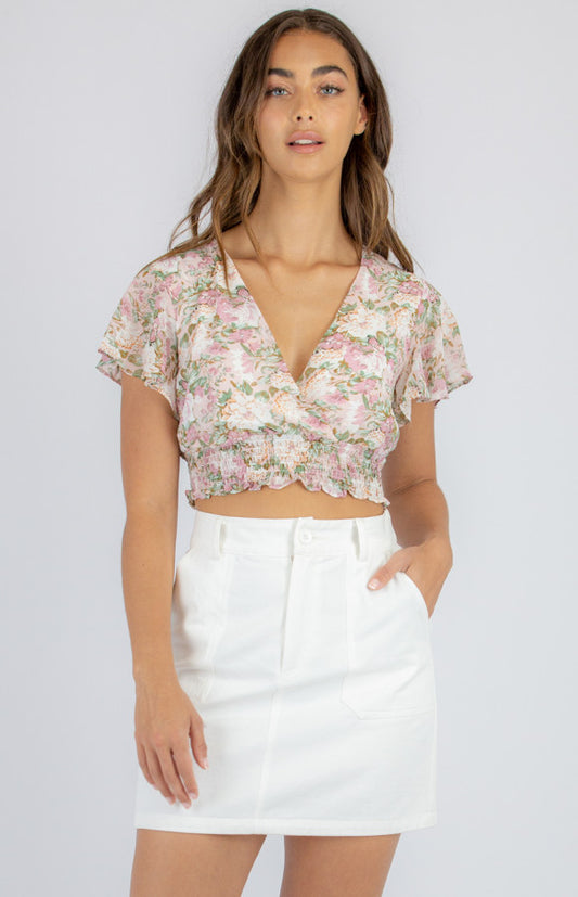 FLORAL BUTTERFLY TOP