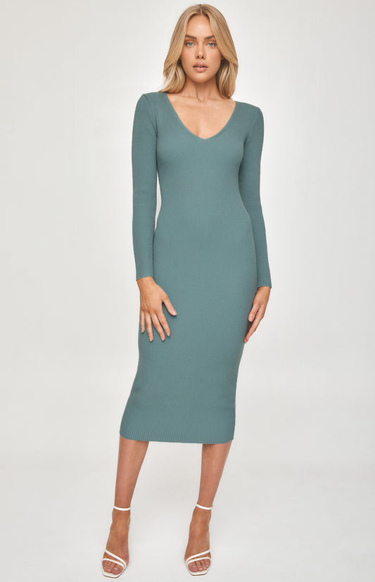 LUXE BACKLESS MIDI DRESS